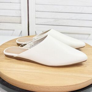 Old Navy Faux Pebble Leather Modern Mule Loafer Bone White 8.5